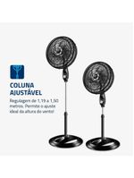 Ventilador De Coluna Mondial 40cm 8 Pás Turbo NVT-40C-8P-B Preto Prata 220V