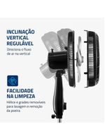 Ventilador De Coluna Mondial 40cm 8 Pás Turbo NVT-40C-8P-B Preto Prata 220V