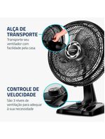 Ventilador De Mesa NVT-40-B 40cm 8 Pás Mondial Preto 220V