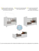 Berço Americano 3x1 Com Colchão Incluso E Rodízios Pimpolho Multimóveis Branco