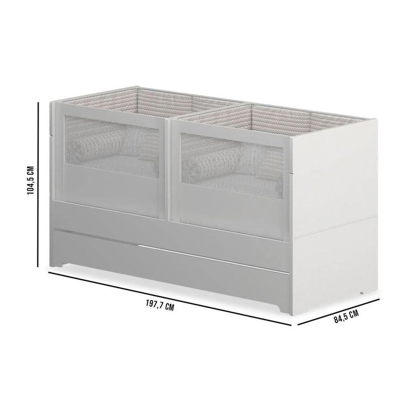 Berço Cama Sol E Mar Gêmeos Divicar Branco Acetinado
