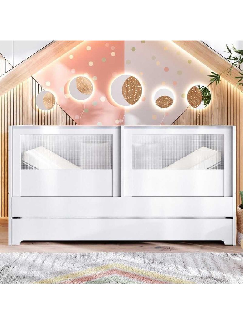Berço Cama Sol E Mar Gêmeos Divicar Branco Acetinado