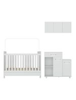 Berço Americano 3 Em 1 Com Armário E Balcão Multimóveis Mp4214 Branco Branco