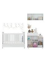 Berço Americano 3 Em 1 Com Armário E Balcão Multimóveis Mp4214 Branco Branco