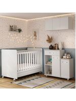 Berço Americano 3 Em 1 Com Armário E Balcão Multimóveis Mp4214 Branco Branco
