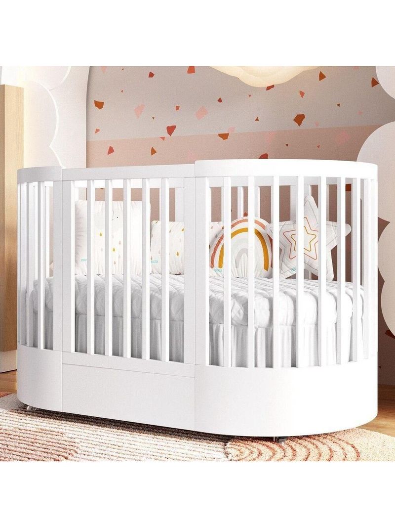 Berço Infantil Progressivo Wave 3 Em 1 Divicar Branco