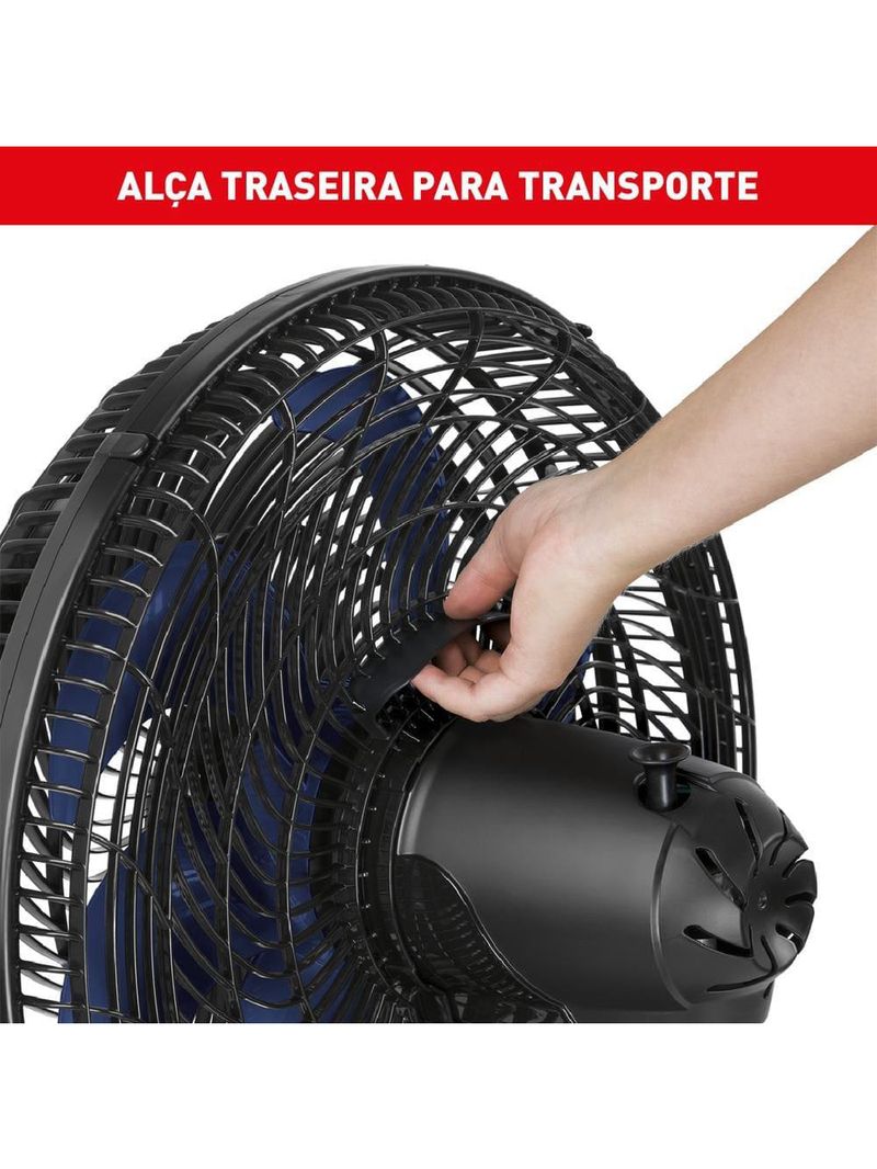 Ventilador de coluna arno force repel ve9r 40cm com 9 pás, 3 velocidades e 160w – preto / azul
