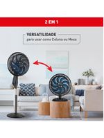 Ventilador de coluna arno force repel ve9r 40cm com 9 pás, 3 velocidades e 160w – preto / azul