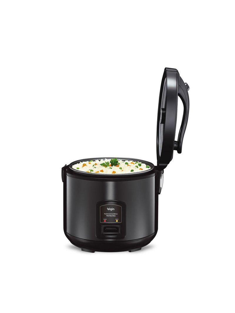 Panela Elétrica de Arroz Visio Rice Glass 10 Xícaras 700W Preta com Tampa de Vidro e Acessórios 110V