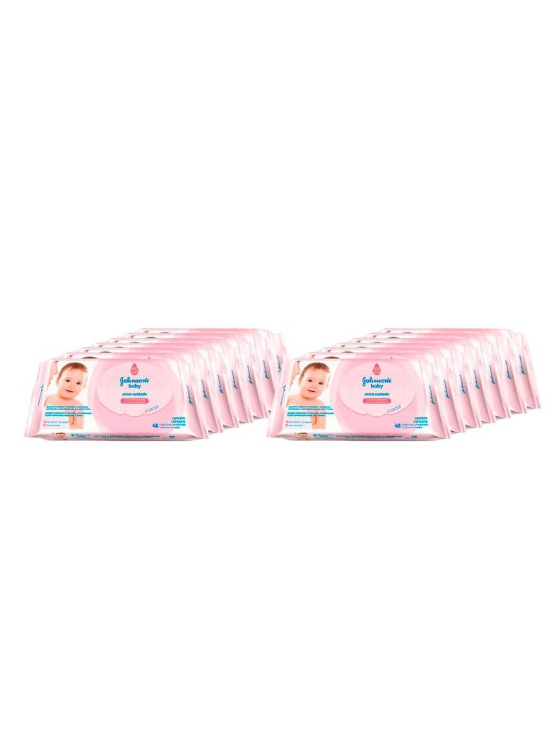 Kit johnson baby extra cuidado  toalhas umedecidas - 14x 48 unidades