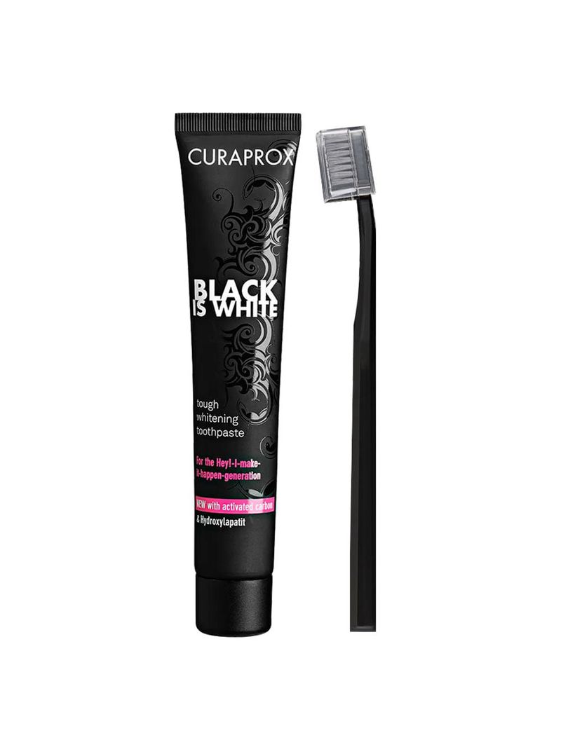 Curaprox black is white kit - escova + creme dental