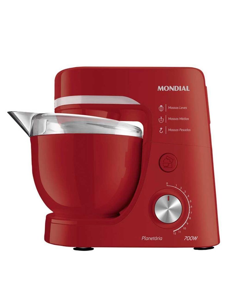Batedeira Planetária Bp-03 Mondial C/12 Vel Vermelha