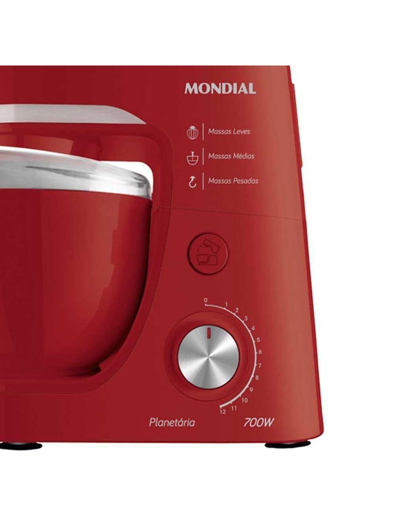 Batedeira Planetária Bp-03 Mondial C/12 Vel Vermelha