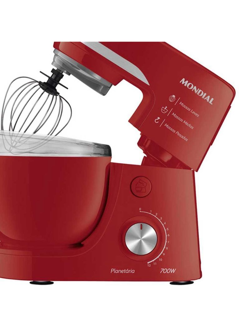 Batedeira Planetária Bp-03 Mondial C/12 Vel Vermelha