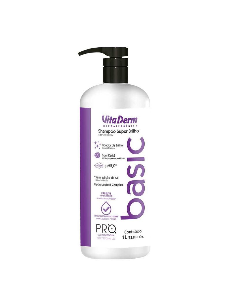 Vita derm super brilho pro basic shampoo