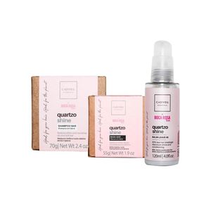 Cadiveu professional quartzo shine by boca rosa hair - kit shampoo em barra + máscara em barra + leave-in