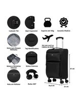 Mala pequena poliester 4 rodas verbier swiss one 205 cinza p