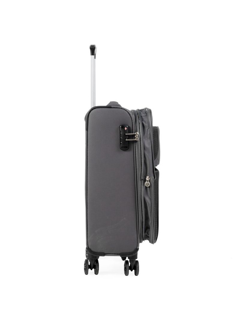 Mala pequena poliester 4 rodas verbier swiss one 205 cinza p