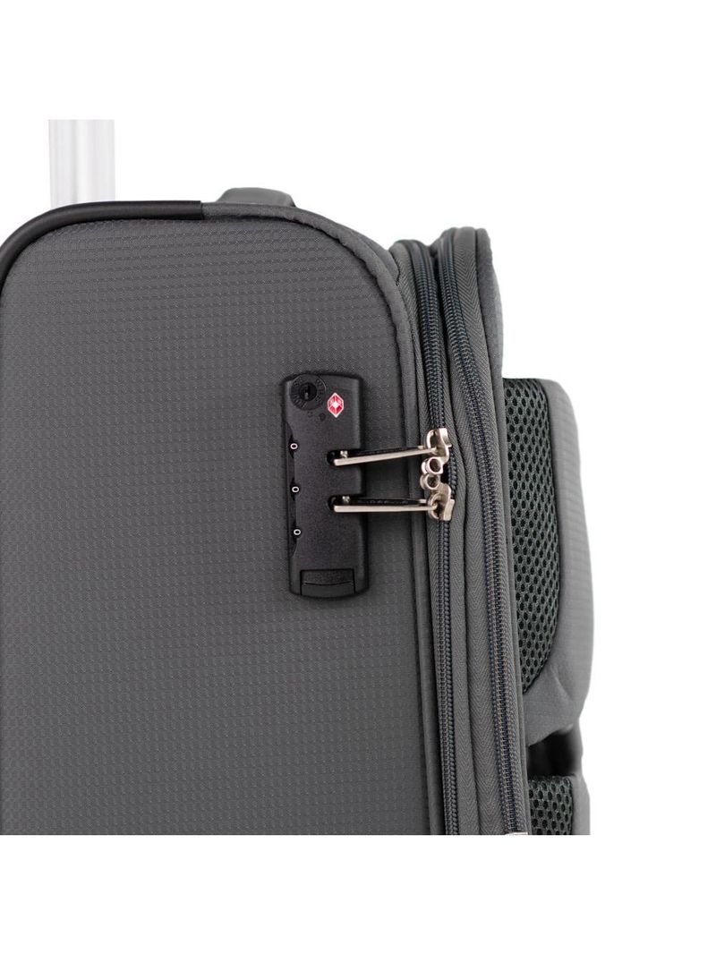 Mala pequena poliester 4 rodas verbier swiss one 205 cinza p