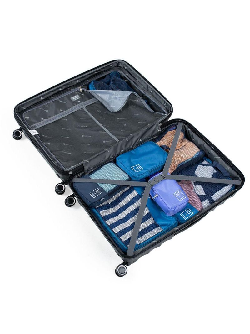 Mala grande polipropileno 4 rodas swissone genebra ii cinza