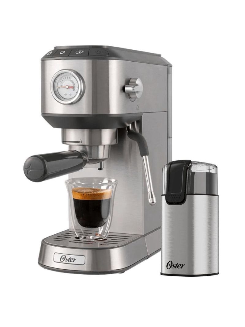 Kit Cafeteira Espresso Compacta e Moedor de Café Elétrico Oster 220V