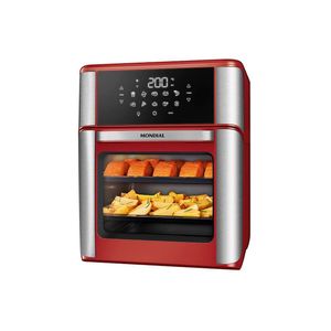 Fritadeira Air Fryer Forno Oven Mondial Vermelho e Inox 2200W 12L AFON-12L-RI 220V