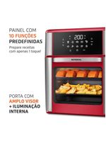 Fritadeira Air Fryer Forno Oven Mondial Vermelho e Inox 2200W 12L AFON-12L-RI 220V