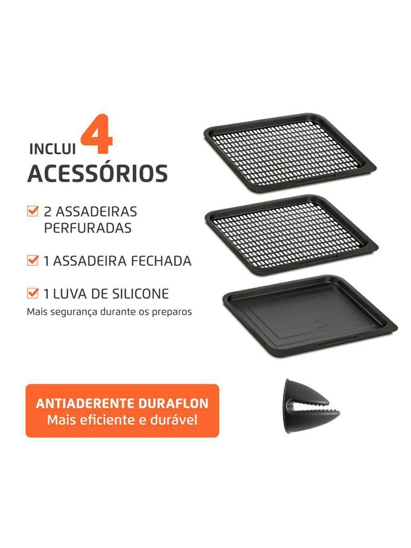 Fritadeira Air Fryer Forno Oven Mondial 2000W Preto 12L AFON-12L-AB 110V