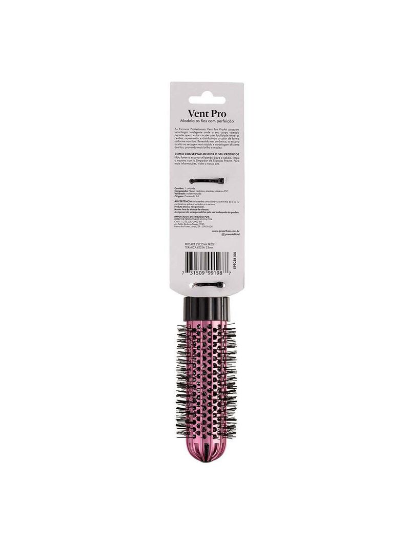 Escova de cabelo proart profissional vent pro rosa