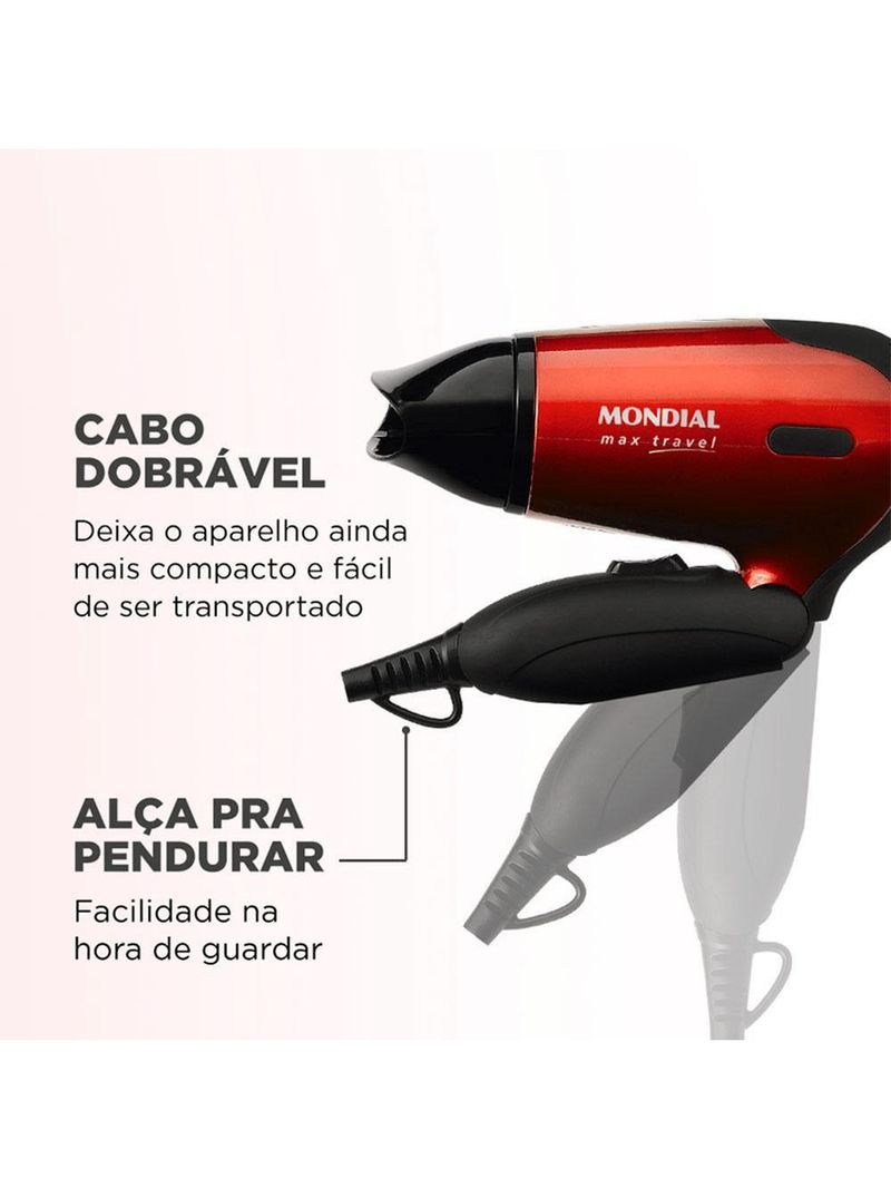 Secador de Cabelo Mondial Travel Sc-10 Bivolt