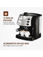 Máquina de Café Expresso Mondial C-08 Preto/Inox 127V