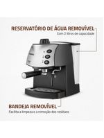 Máquina de Café Expresso Mondial C-08 Preto/Inox 127V