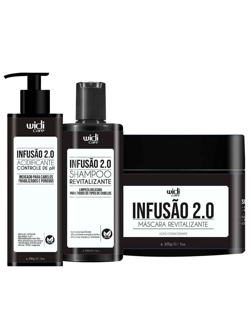 Widi care infusão 20 kit – shampoo + máscara + finalizador