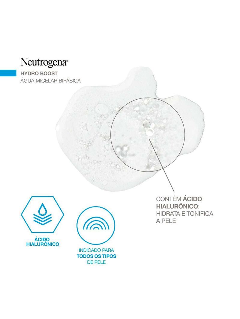 Água micelar bifásica demaquilante neutrogena hydro boost