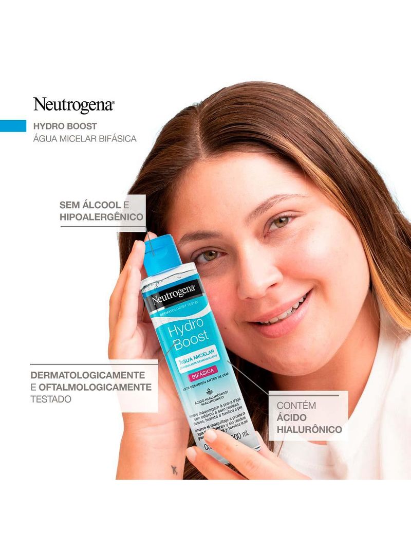 Água micelar bifásica demaquilante neutrogena hydro boost