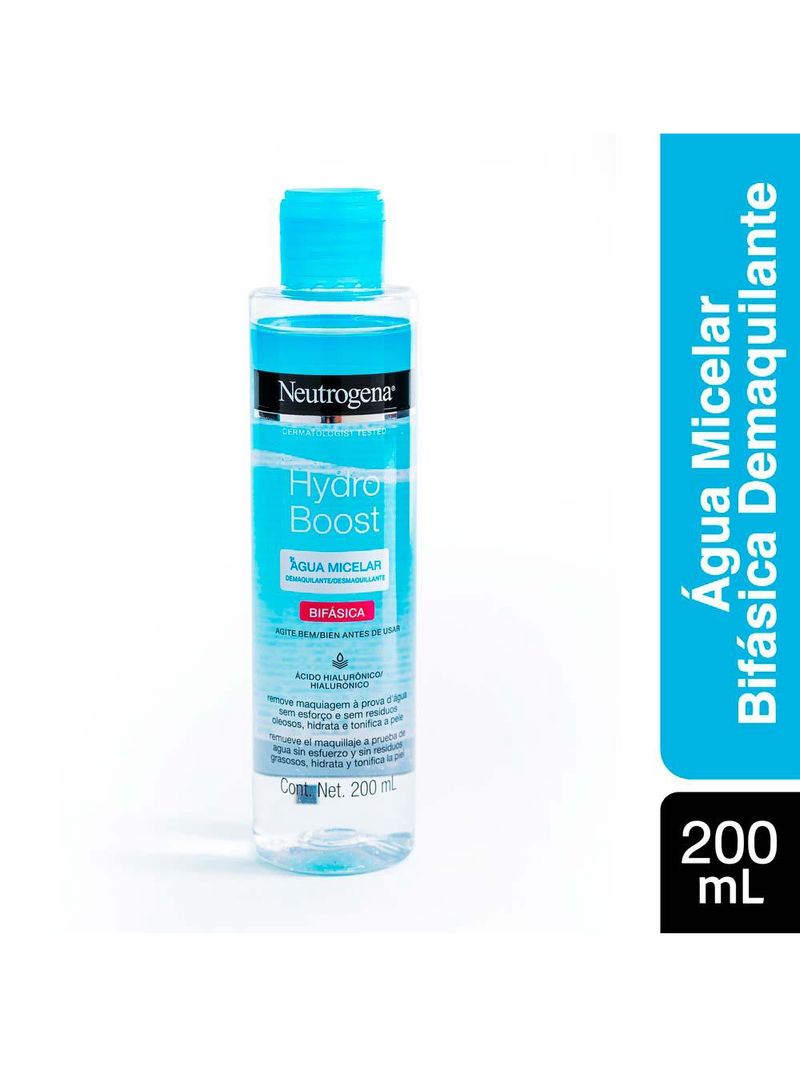 Água micelar bifásica demaquilante neutrogena hydro boost