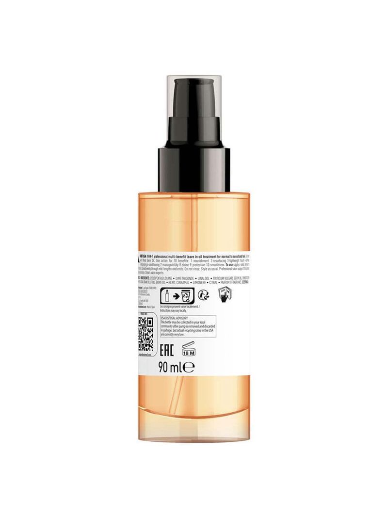 Óleo capilar multi-benefícios 10 em 1 para cabelos secos e danificados l'oréal professionnel absolut repair