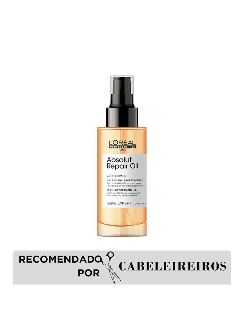 Óleo capilar multi-benefícios 10 em 1 para cabelos secos e danificados l'oréal professionnel absolut repair