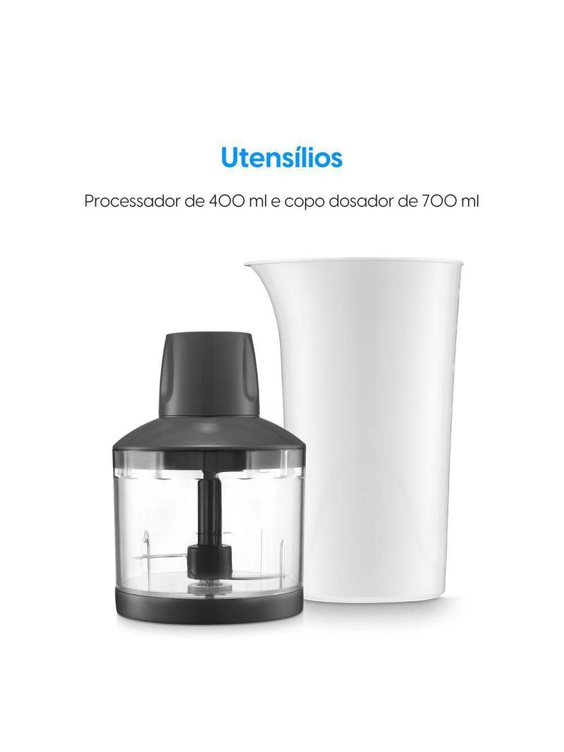 Mixer Power Inox Lunar 3 em 1 - Mistura, Tritura e Bate 600W 110V