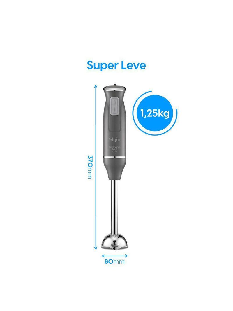 Mixer Power Inox Lunar 3 em 1 - Mistura, Tritura e Bate 600W 110V