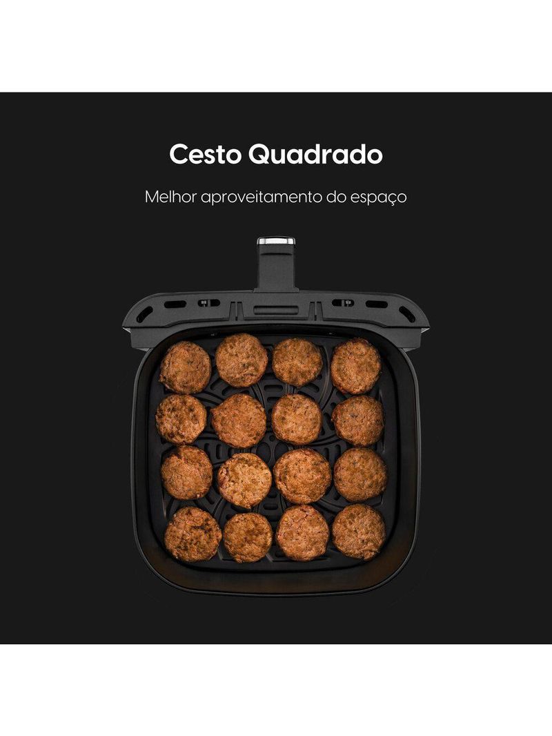 Fritadeira Air fryer Gran Fry 8 Litros 1750W Preta Grelha Removível 220V