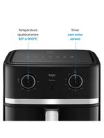 Fritadeira Air fryer Gran Fry 8 Litros 1750W Preta Grelha Removível 220V