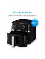 Fritadeira Air fryer Gran Fry 8 Litros 1750W Preta Grelha Removível 220V