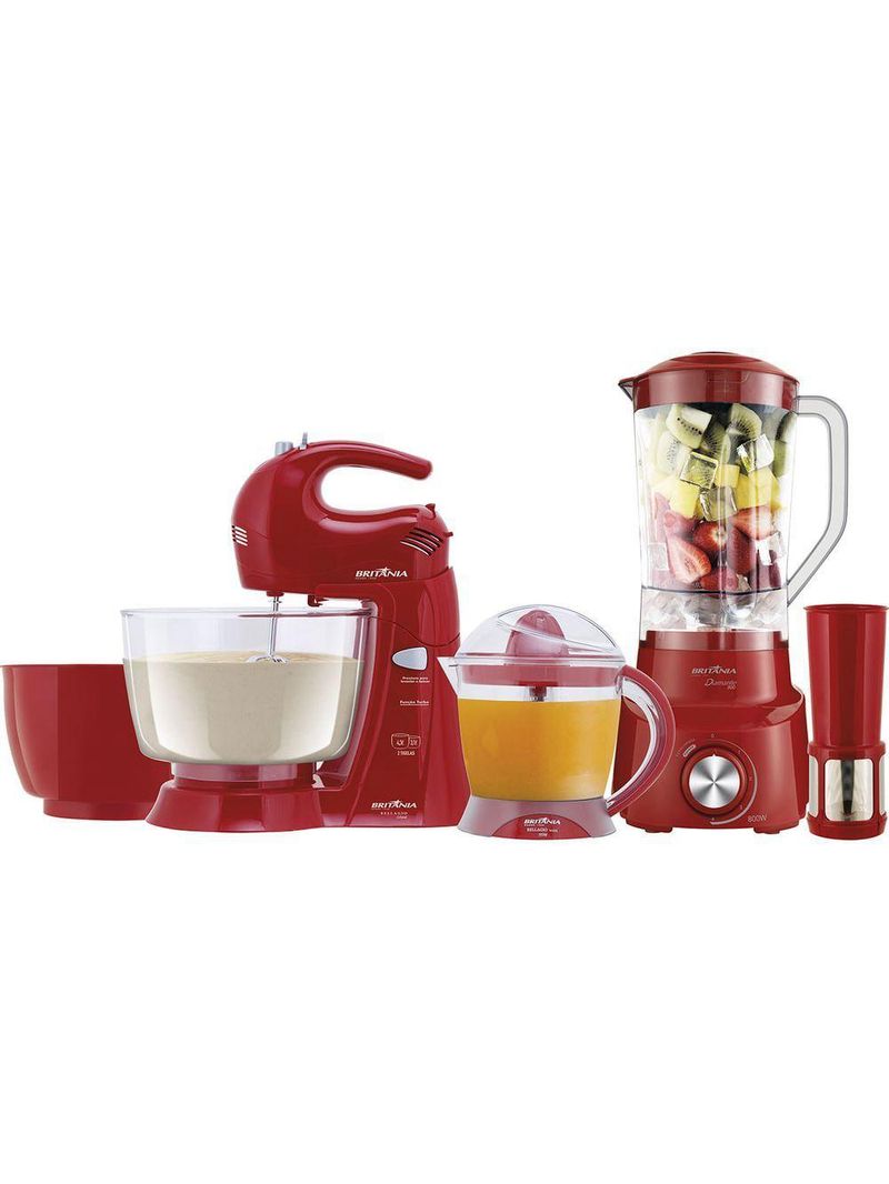Kit Cozinha Britânia 3 Em 1 Vermelho 220V