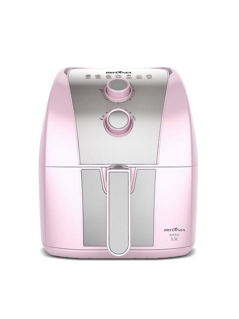 Air Fryer Rosa Britânia 5,5L Sem Óleo 1500W BAFE53 110V