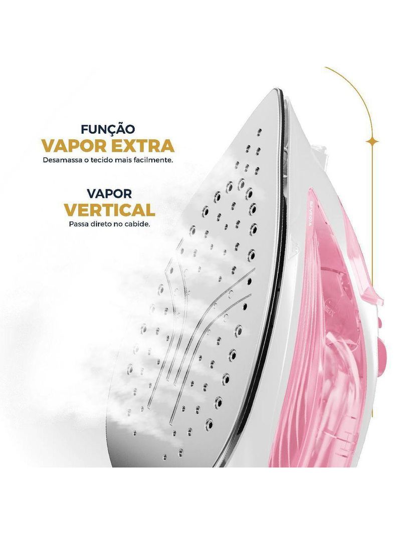 Ferro De Passar A Vapor Britânia Rosa Vapor Extra BFVE01A 220V