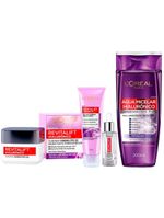 L'oréal paris revitalift hialurônico kit – Água micelar + gel de limpeza + creme anti-idade diurno + sérum