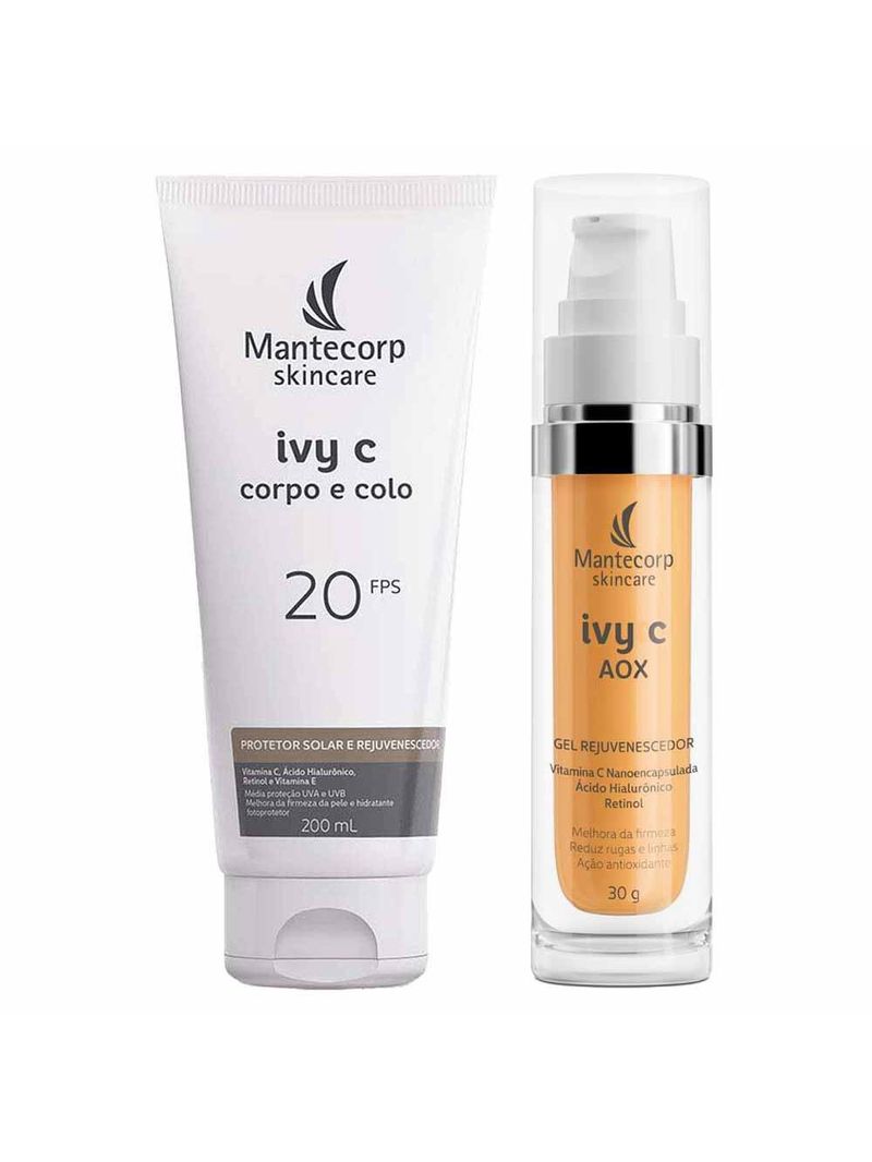 Mantecorp ivy c corpo e colo e ivy c aox kit - sérum + gel rejuvenescedor