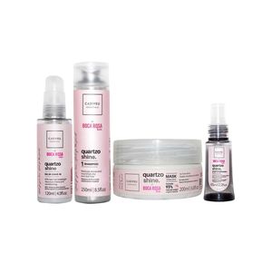 Cadiveu professional quartzo shine by boca rosa hair - kit shampoo + máscara + leave-in + sérum
