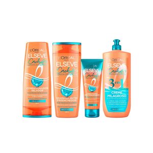 Elseve cachos longos dos sonhos kit - shampoo + condicionador + creme noturno + creme 3 em 1